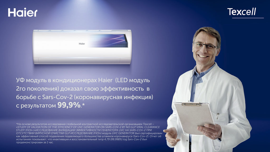 УФ-модуль в кондиционерах Haier подавляет коронавирус