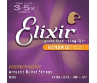 Струны для акустической гитары Extra Light ELIXIR 16002 NanoWeb