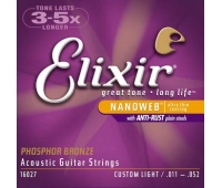 Струны для акустической гитары Custom Light ELIXIR 16027 NanoWeb