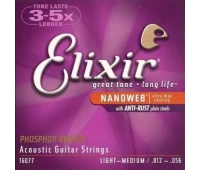 Струны для акустической гитары Light-Medium ELIXIR 16077 NanoWeb