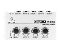 4-канальный малошумящий компактный линейный микшер Behringer MX-400