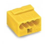 Клемма для распределительных коробок WAGO WAGO 243-504 Клемма MICRO 4-проводная желтая