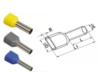 Наконечник-гильза с изолированным фланцем, темно-красный IEK Наконечник-гильза НГИ2 0,75-8 (100шт) (UTE10-D75-100)