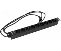 Блок розеток для 19" шкафов Hyperline SHE19-9SH-2.5IEC
