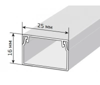 Кабель-канал с двойным замком белый 25х16 Промрукав Короб 25х16 (Промрукав)