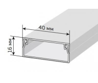 Кабель-канал с двойным замком белый 40х16 Промрукав Короб 40х16 (Промрукав)