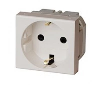 ДКС Розетка силовая Viva 2 модуля серая (45025)