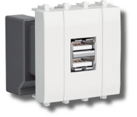 ДКС Розетка USB 2.1А Avanti 2 модуля белое облако (4400542)