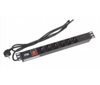 Блок розеток 19” со шнуром ITK PH12-6D1-P