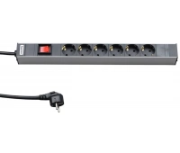 Блок розеток для 19" шкафов Hyperline SHE19-6SH-S-2.5EU