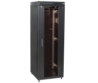 Шкаф сетевой 19", стеклянная передняя дверь ITK LN05-24U66-G (черный)