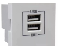 Розетка USB двойная Efapel Розетка USB двойная, зарядная, белая (45439 SBR)