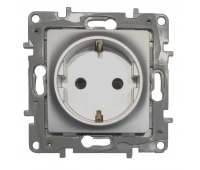 Розетка Legrand Розетка 2К+З немецкий стандарт ETIKA, алюминий (672421)