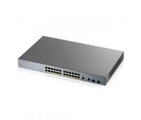 L2 коммутатор PoE+ для IP-видеокамер rack 19", 24xGE PoE+, 2xCombo (SFP/RJ-45) ZyXel GS1350-26HP-EU0101F