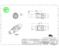 Кабельный разъем питания `мама` PowerCON 3pin Amphenol HP-3-FG