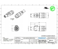 Кабельный разъем питания `мама` PowerCON 3pin Amphenol HPT-3-F