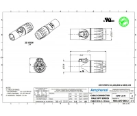 Кабельный разъем питания `папа` PowerCON 3pin Amphenol HPT-3-M