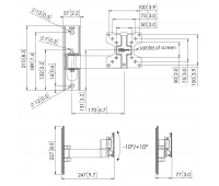 Настенное шарнирное выдвижное крепление для дисплея Vogels PFW 1030