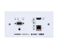 Настенная панель-передатчик, масштабатор, коммутатор с автопереключением сигналов HDMI 2.0, VGA с аудио, Ethernet Cypress CH-2538STXWPEU