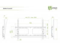 Настенное наклонное крепление для дисплея ErgoFount BWM-70-64AT