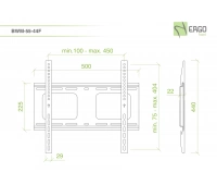 Настенное крепление для дисплея ErgoFount BWM-55-44F