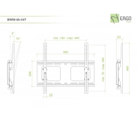 Настенное наклонное крепление для дисплея ErgoFount BWM-55-44T