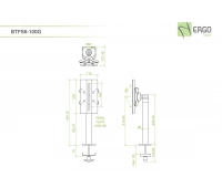 Настольное крепление для монитора ErgoFount BTFS6-100G