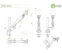 Настольное шарнирное крепление для монитора ErgoFount DCS-101C