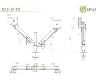 Настольное шарнирное крепление для 2 мониторов ErgoFount DCS-301DG