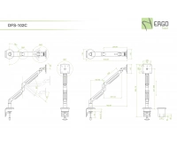 Настольное шарнирное крепление для монитора ErgoFount DFS-102C