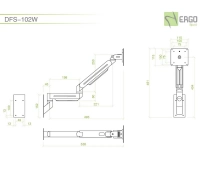 Настенное шарнирное крепление для монитора ErgoFount DFS-102W