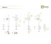 Настольное шарнирное крепление для монитора ErgoFount BMMS-01