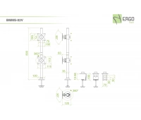 Настольное шарнирное крепление для 2 мониторов ErgoFount BMMS-02V