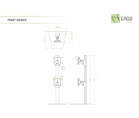 Крепление для 2 мониторов до 24 (2x1) ErgoFount RSST-8020/2