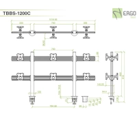 Настольное крепление спина-к-спине для 12 мониторов ErgoFount TBBS-1200C