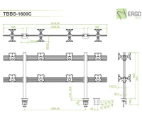 Настольное крепление спина-к-спине для 16 мониторов ErgoFount TBBS-1600C