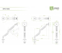 Настольное шарнирное крепление для монитора ErgoFount DFS-102G