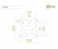 Адаптер VESA 75х75, 100х100 ErgoFount LA-VES1