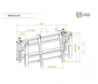 Модульное настенное выдвижное крепление для видеостен из дисплеев ErgoFount BWM-03-46T