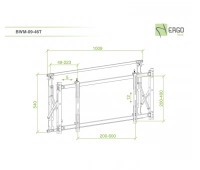 Ультратонкое модульное выдвижное крепление для видеостен из дисплеев ErgoFount BWM-09-46T