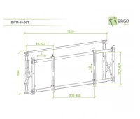 Ультратонкое модульное выдвижное крепление для видеостен из дисплеев ErgoFount BWM-09-68T