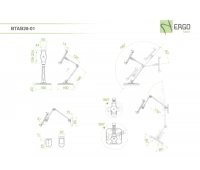 Настольная шарнирная подставка для планшета или телефона ErgoFount BTAB28-01
