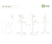 Напольная мобильная стойка для мониторов ErgoFount KFT 1201 Silver
