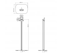 Напольная стационарная стойка для мониторов и защитных кожухов TabLock Vogels PTA 3101