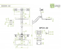 Настенное рабочее место для 2 мониторов ErgoFount BSSW-02