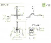 Настенное рабочее место для монитора ErgoFount BSSW-01