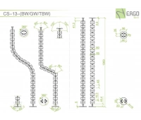 Вертикальный гибкий кабель-канал ErgoFount CS-13-BW