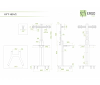 Напольная мобильная стойка для 2 мониторов ErgoFount KFT 1601/2 Silver