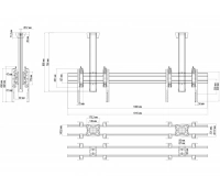 Потолочное двухстороннее крепление для видеостены Vogels C1208 Dual Silver