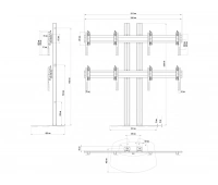 Напольный стационарный стенд для видеостены Vogels F2264 Silver